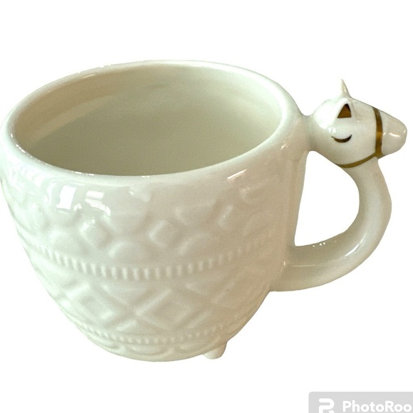 Target Opal House Stoneware Llama Camel White Gold Footed Coffee Tea Mug Cup - Picture 1 of 8